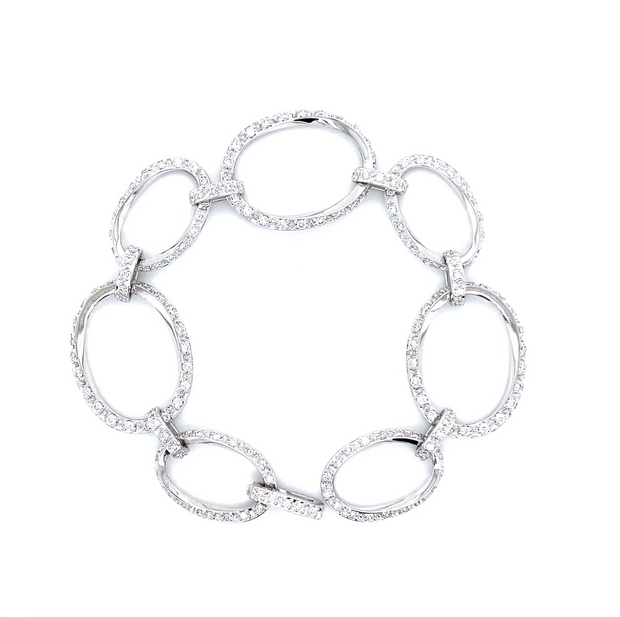 Diamond Oval Link Bracelet