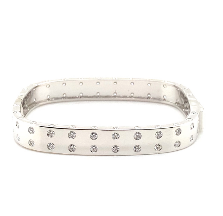 Double Sided Diamond Pave Hinged Bangle