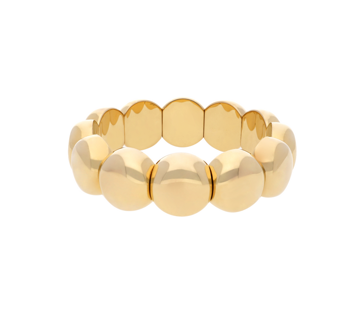 Large Yellow Gold Overlay Aura Stretch Bracelet