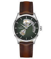 Hamilton Jazzmaster Open Heart Smoked Dial Watch, 40mm On Leather