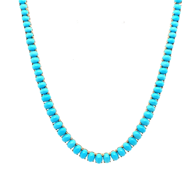 Oval Turquoise Line Necklace