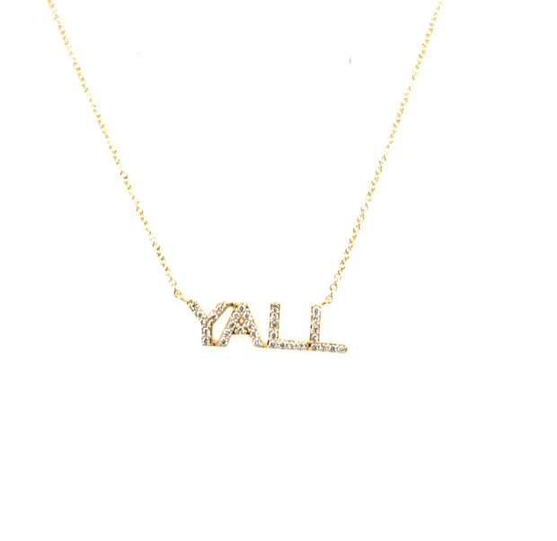 Diamond "Y'all" Necklace