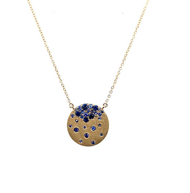 Round Sapphire Confetti Necklace