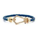 Diamond Pave & Sapphire Stirrup Clasp Bracelet