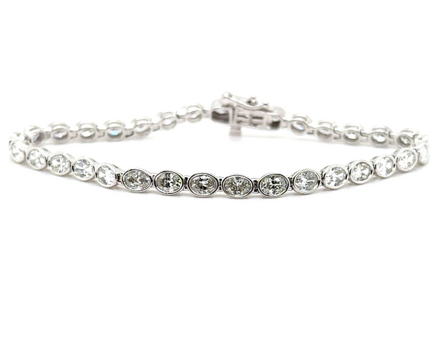 Bezel Set Oval Diamond Bracelet