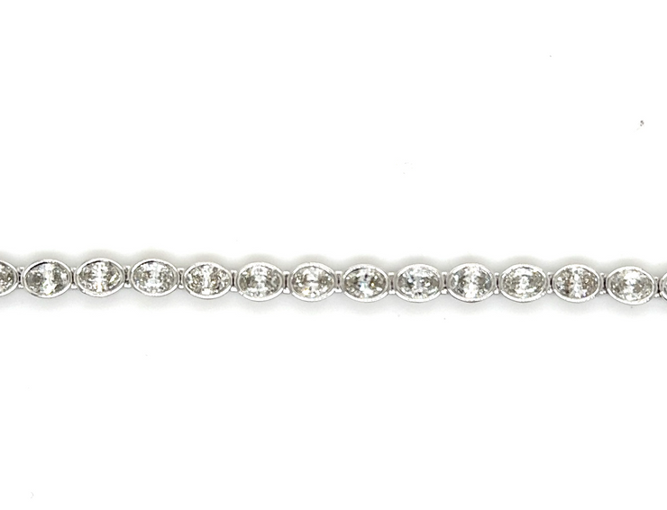 Bezel Set Oval Diamond Bracelet
