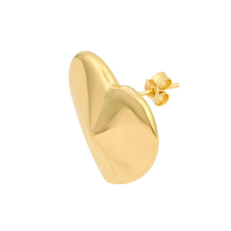 Large Puffy Gold Heart Earrings