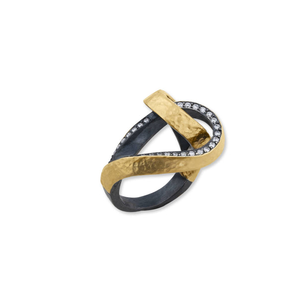 Lika Behar "TWIST" Ring with Diamonds