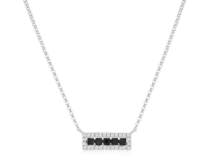 Diamond & Sapphire Bar Necklace