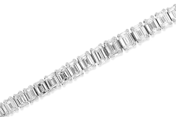 8.25ct Graduated Emerald Cut Diamond Bracelet