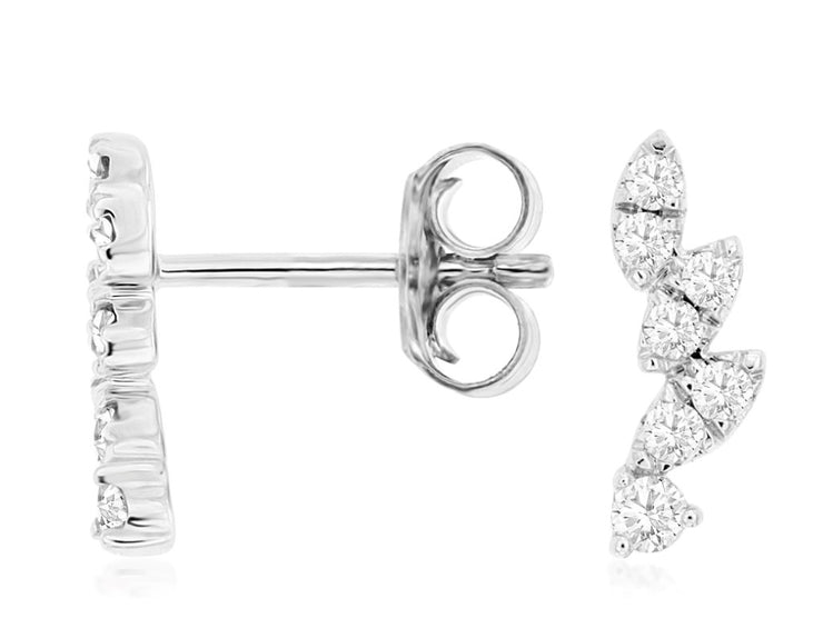 14k white gold diamond ear climber
