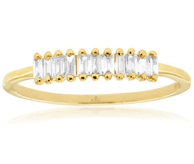 14k yellow gold baguette diamond band