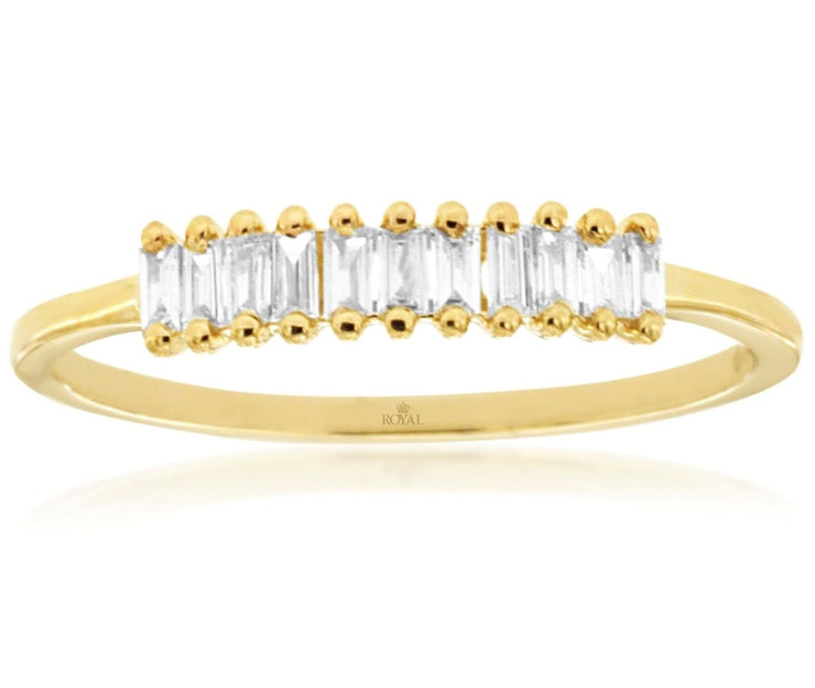 14k yellow gold baguette diamond band