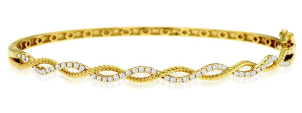 14k yellow gold hinged diamond bracelet
