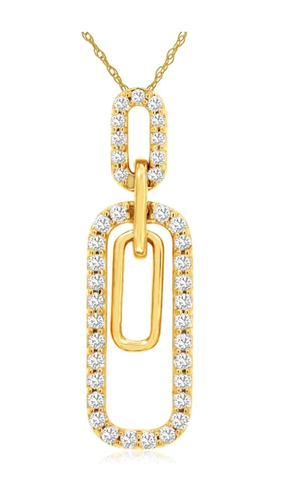 14k Yellow Multi Open Oval Diamond Accent Necklace