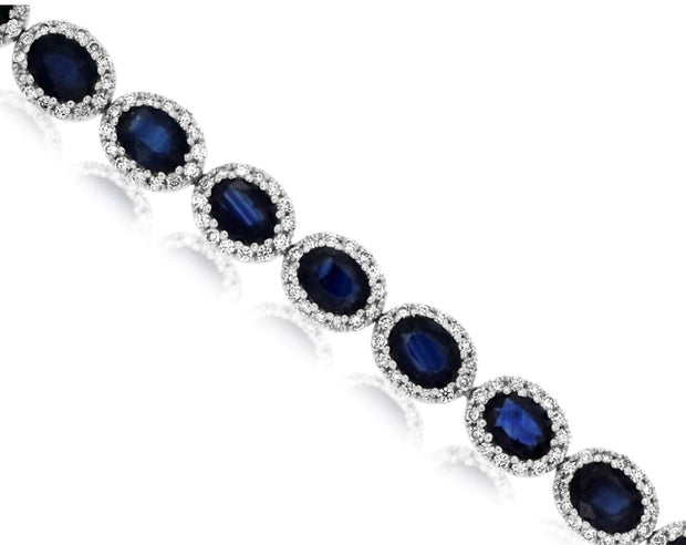 14k white sapphire and diamond bracelet