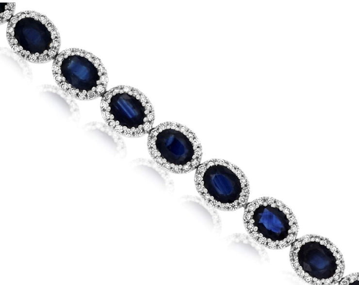 14k white sapphire and diamond bracelet