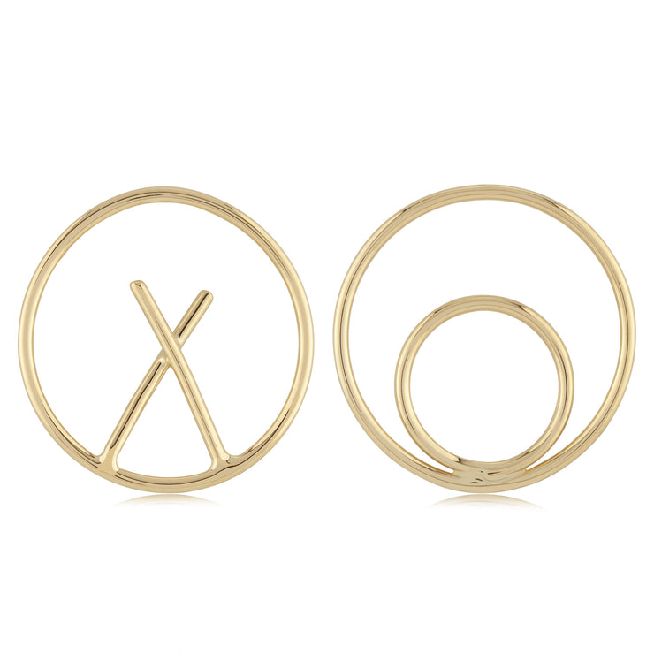 Gold XO Post Earrings