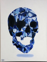 "Blue Man" Skull Original Oil and Canvas Painting