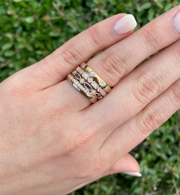 Baguette & Round Diamond Band