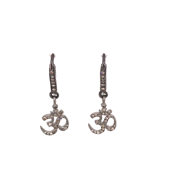Diamond "OHM" Dangle Earrings