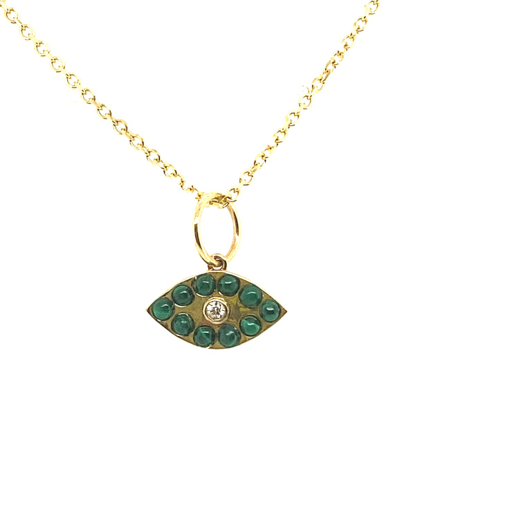 Malachite Border Evil Eye Necklace