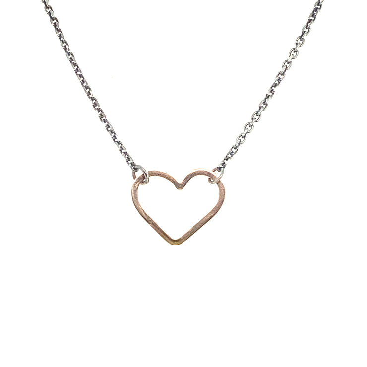 Petite Two-Tone Handmade Heart Choker