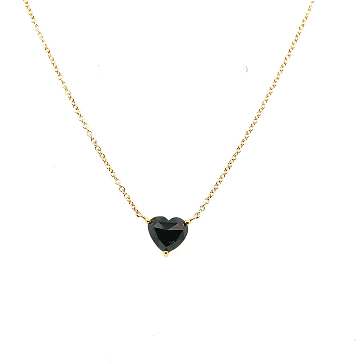 Heart Shape Black Diamond Necklace