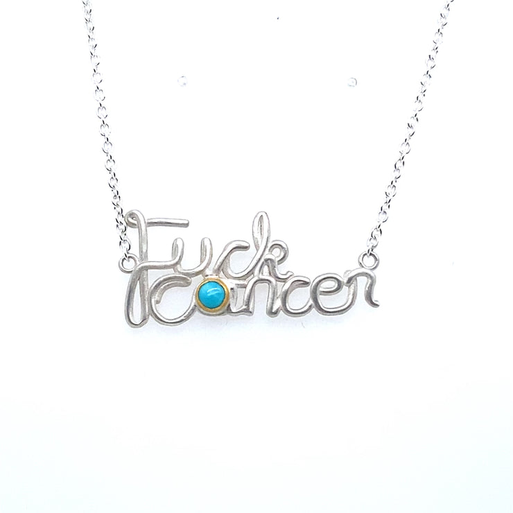 Lika Behar Bright Silver "F*CK CANCER" Necklace