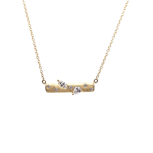 Multi Shape Diamond Bar Necklace