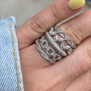 Diamond Chain Link Ring