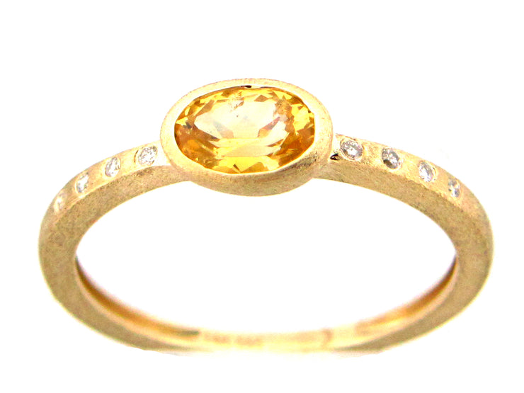 Satin Finish Citrine Ring