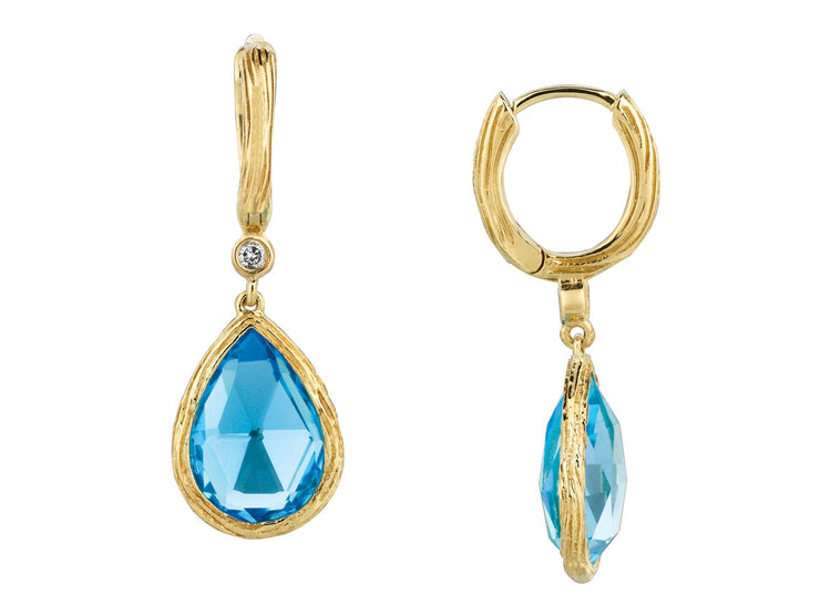 Diamond Accent Blue Topaz Dangle Earrings