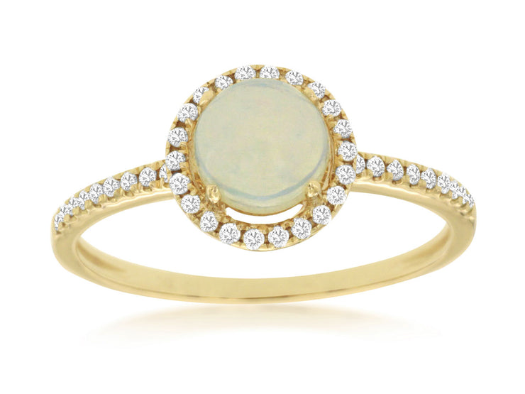 Diamond Halo Opal Ring