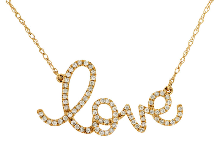 Diamond "Love" Script Necklace