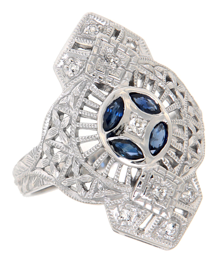 Victorian Inspired Sapphire Ring
