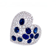 Diamond & Sapphire Heart Ring