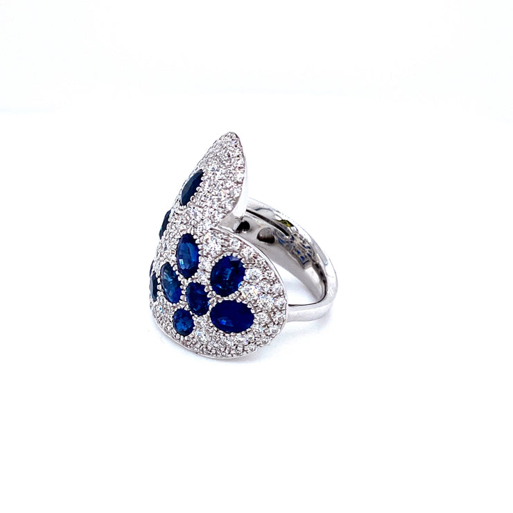 Diamond & Sapphire Heart Ring