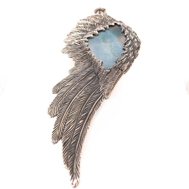 Mariella Pilato Jasper Angel Wing Necklace