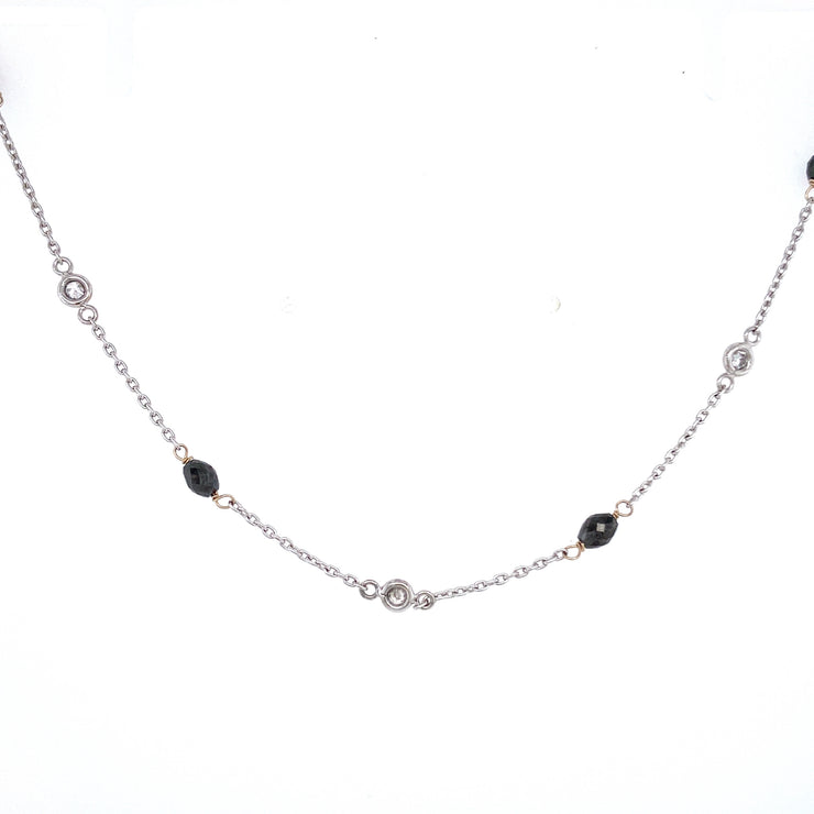 Black & White Diamond Station Necklace