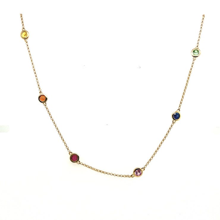 Multicolor Gemstone By the Yard Necklace