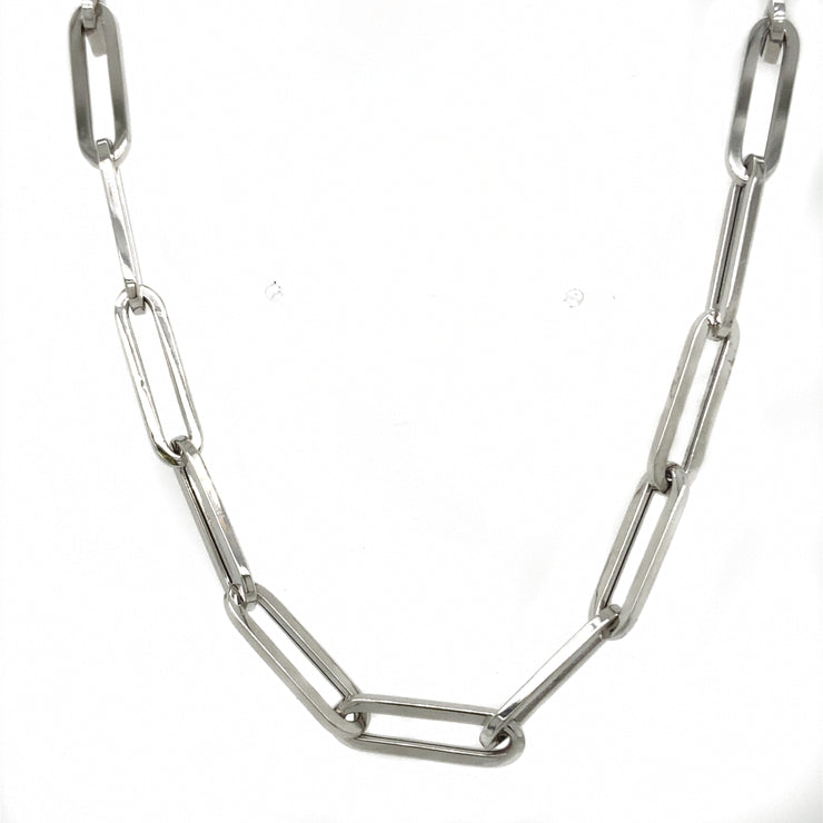 White Gold Paperclip Chain