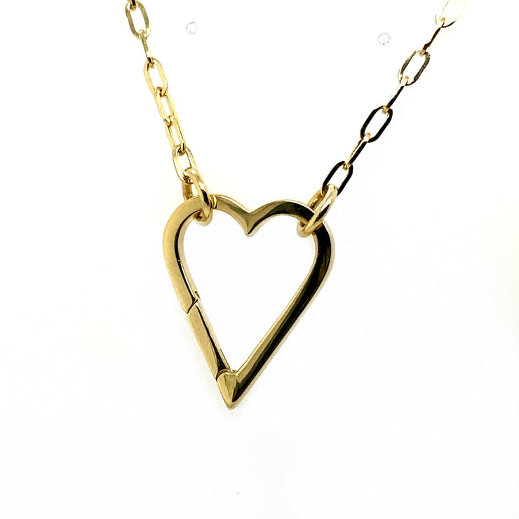 Heart Shape Fastener Paperclip Necklace