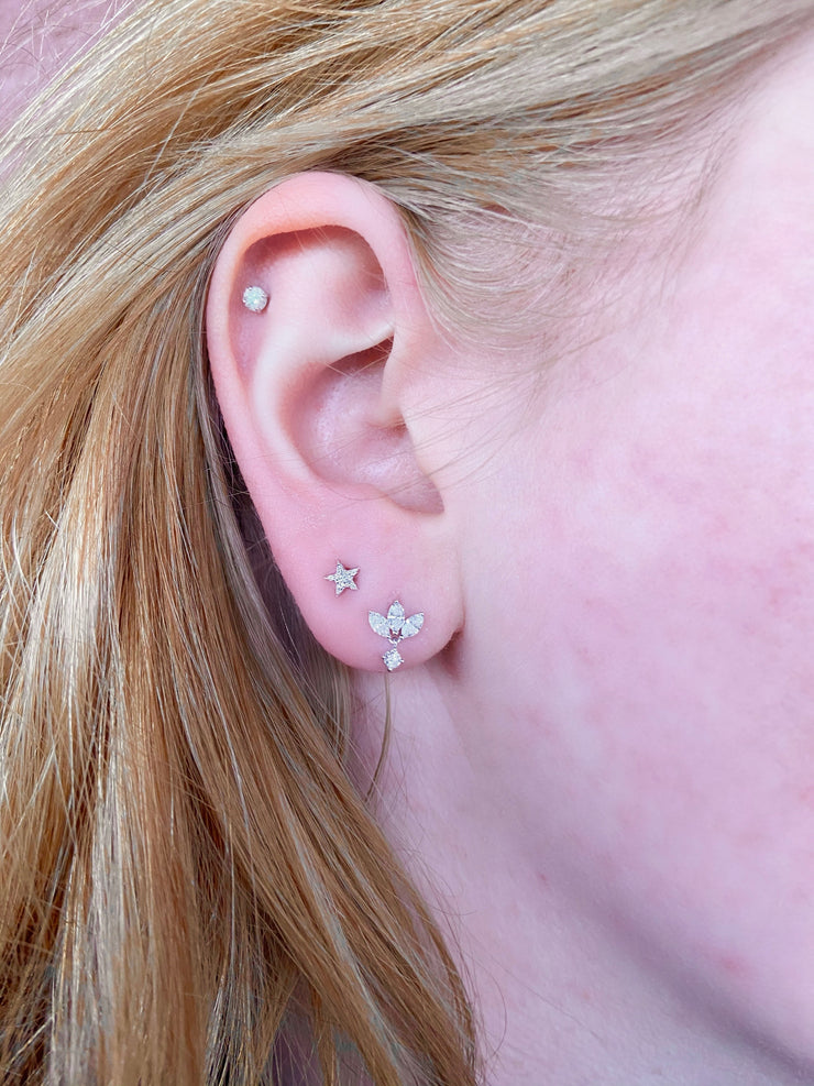 Petite Diamond Star Stud Earrings