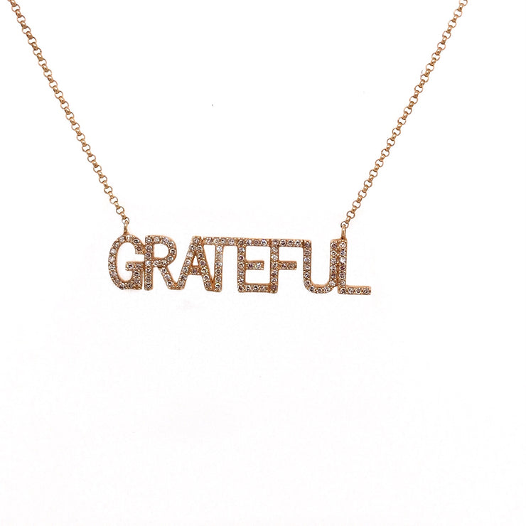 Diamond "Grateful" Necklace