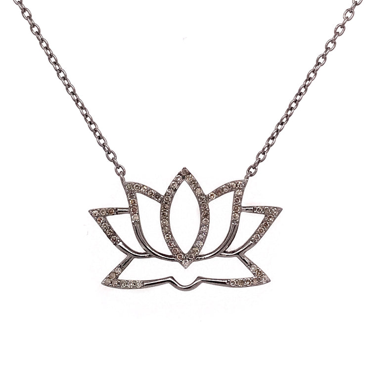 Lotus Necklace with Diamonds 14-18"