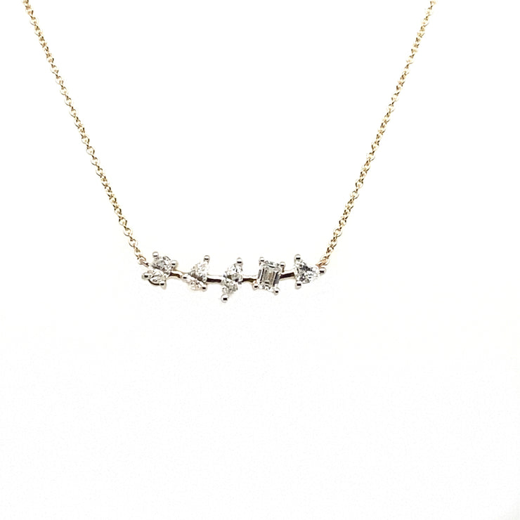 Multi Shape Diamond Bar Necklace