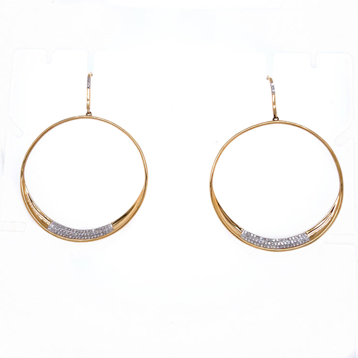 Diamond Circle Dangle Earrings