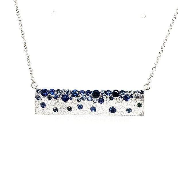 Sapphire Confetti Bar Necklace