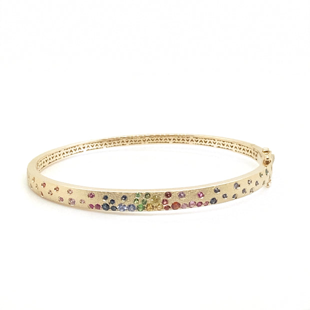 Rainbow Sapphire Confetti Bangle